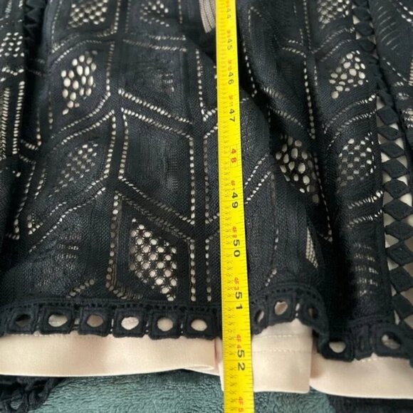 GUESS Gigi Hadid Black Lace Maxi Dress | Sunset Geo Print | Size 2 | Prom Dress - Picture 6 of 7